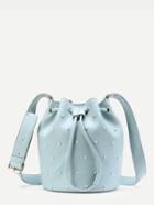 Shein Gemstone Decorated Pu Drawstring Bucket Bag