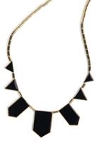 Shein Black Geometric Monogram Necklace