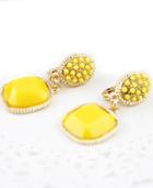 Shein Yellow Bead Gemstone Gold Earrings