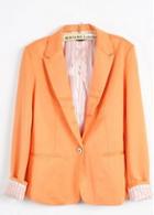 Rosewe Chic Long Sleeve Turndown Collar Orange Suit With Button