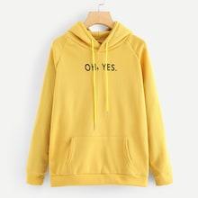 Shein Kangaroo Pocket Letter Print Hoodie