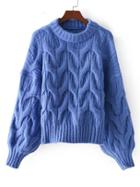 Shein Lantern Sleeve Textured Sweater