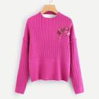 Shein Sequin Figure Patched Cut Out Back Jumper