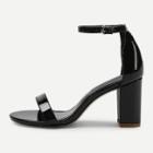Shein Two Part Ankle Strap Patent Leather Heels