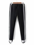Shein Striped Pu Tape Stirrup Pants