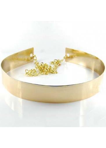 Rosewe Chain Splicing Solid Golden Metal Belt