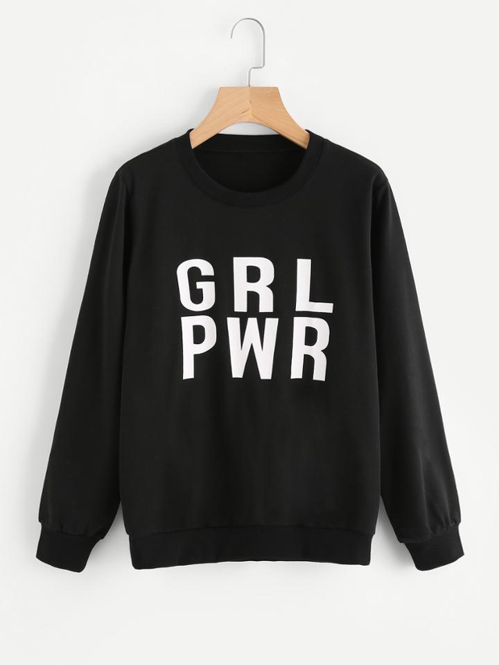Shein Letter Print Pullover