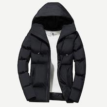 Shein Men Drawstring Hooded Puffer Coat