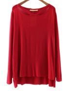 Shein Red Cutout High Low Plain T-shirt