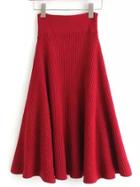 Shein Red Rib Sweater Skirt