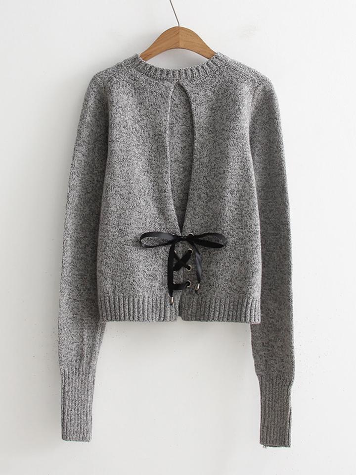 Shein Lace Up Back Jumper Sweater