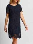 Shein Navy Crochet Hollow Out Tunic Dress