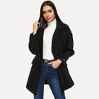 Shein Solid Button Decoration Coat