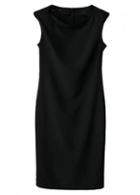 Rosewe Chic Cap Sleeve Round Neck Solid Black Bodycon Dress