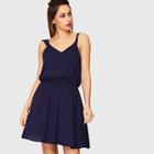 Shein Knot Open Back Solid Shell Dress