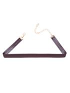 Shein Coffee Pu Leather Simple Choker Necklace