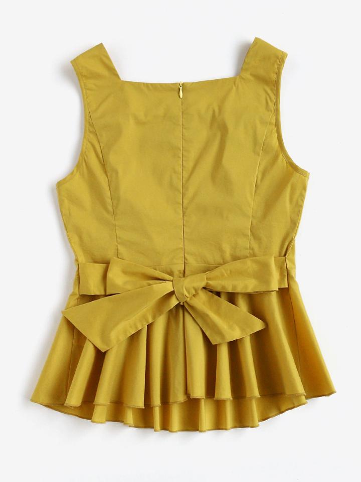 Shein Tie Back Princess Seam Detail Pinafore Top