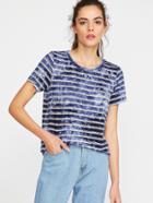 Shein Tie Dye Print Striped Short Sleeve T-shirt