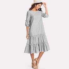 Shein Lantern Sleeve Frilled Tiered Dress