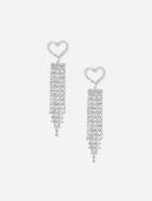 Shein Rhinestone Heart Top Chain Earrings