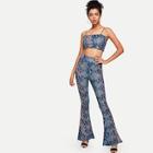 Shein Snakeskin Pattern Cami With Pants