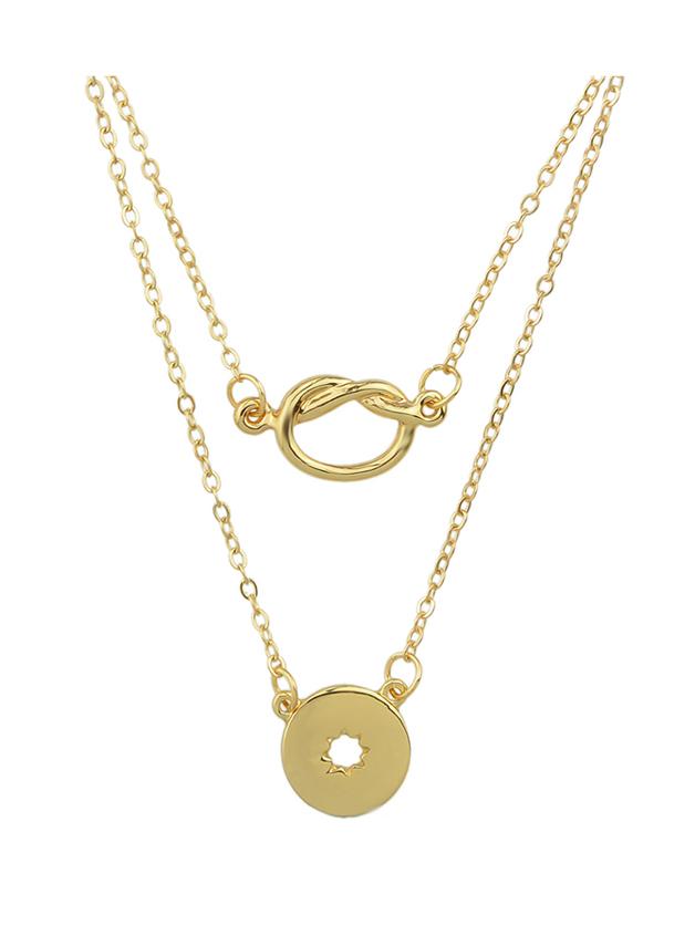 Shein Gold Double Layers Pendant Necklace
