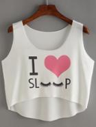 Shein Dip Hem Hand Print Tank Top