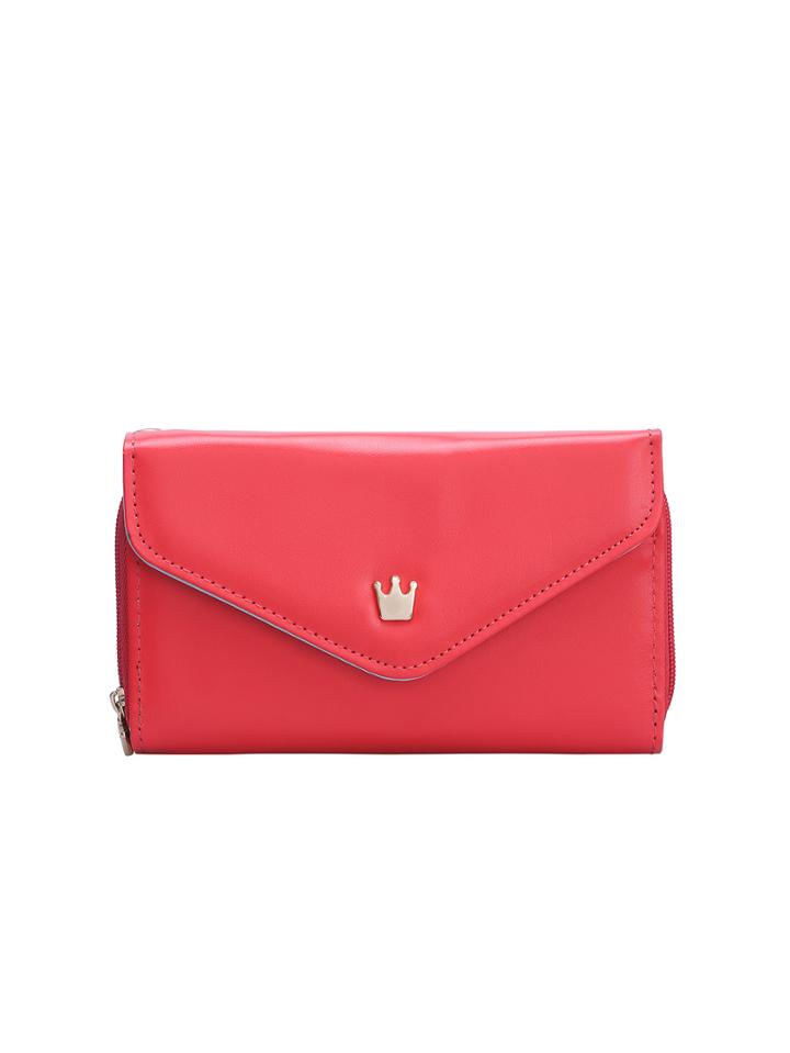 Shein Watermelon Red Sheeny Crown Pu Leather Wristlet