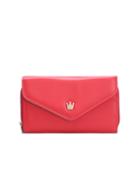 Shein Watermelon Red Sheeny Crown Pu Leather Wristlet