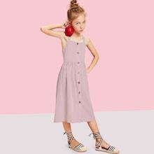 Shein Girls Button Front Cami Dress