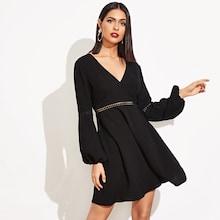 Shein Crochet Lace Insert Solid Dress