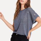 Shein Rhinestone Beaded Tee