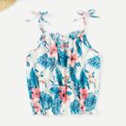 Shein Girls Botanical Print Frilled Tied Cami Top