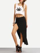 Shein High Slit Asymmetric Long Skirt