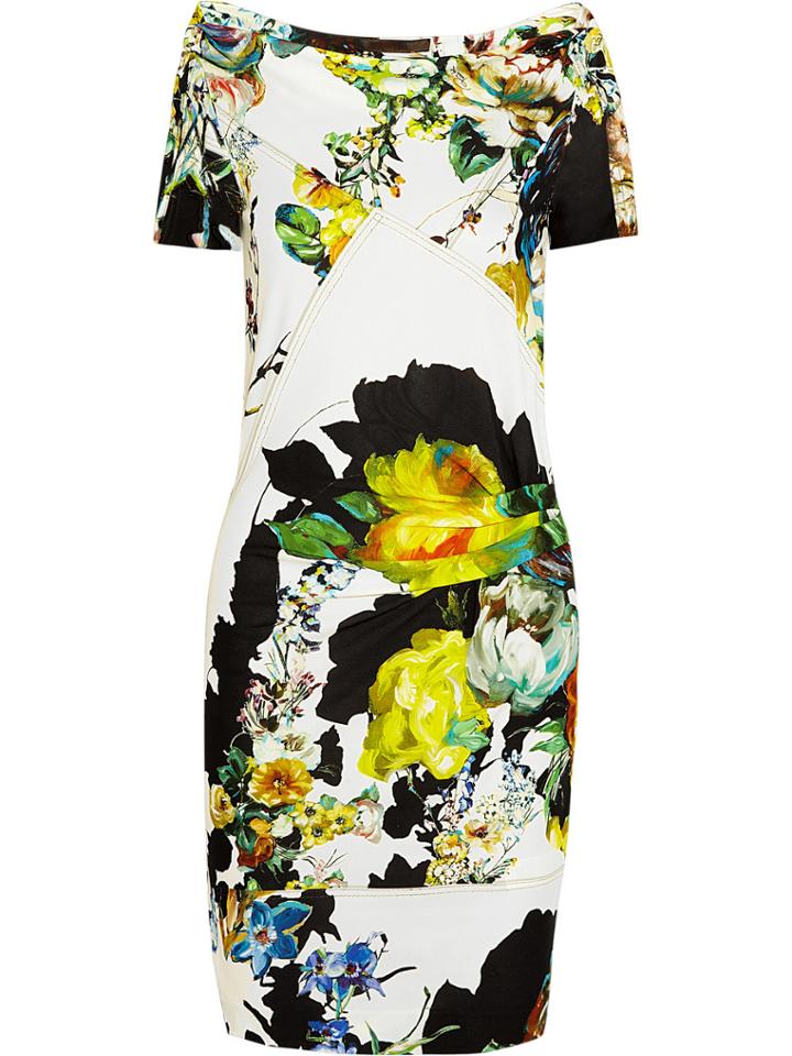 Shein Multicolor Boat Neck Short Sleeve Print Dress