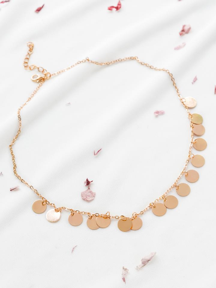 Shein Gold Coin Fringe Statement Necklace