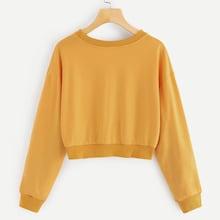 Shein Twist Hem Crop Sweatshirt