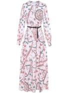 Shein Choker Neck Print Belted Dress