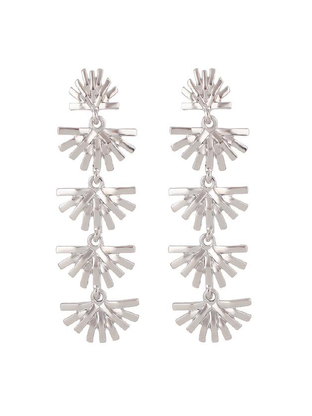 Shein Silver Flower Type Long Earrings