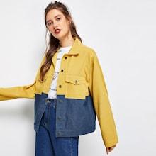 Shein Cut And Sew Patched Detail Jacket