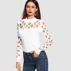 Shein Geo Cutout Shoulder Fitted Tee