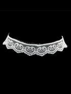 Shein White Gothic Style Black White Lace Flower Wide Choker Necklace