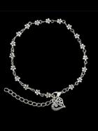 Shein Beach Style Flower Charms Anklet For Women
