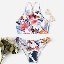 Shein Criss Cross Random Tropical Bikini Set