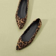 Shein Suede Leopard Print Point Toe Flats