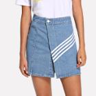 Shein Stripe Split Front Buttoned Skirt