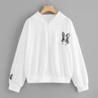 Shein Plus Rabbit Embroidered Hooded Sweatshirt