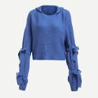 Shein Knotted Sleeve Hooded Sweater