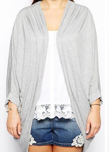 Rosewe Light Grey Batwing Sleeve Modal Cardigan
