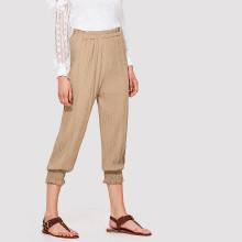 Shein Elastic Hem Crinkle Pants